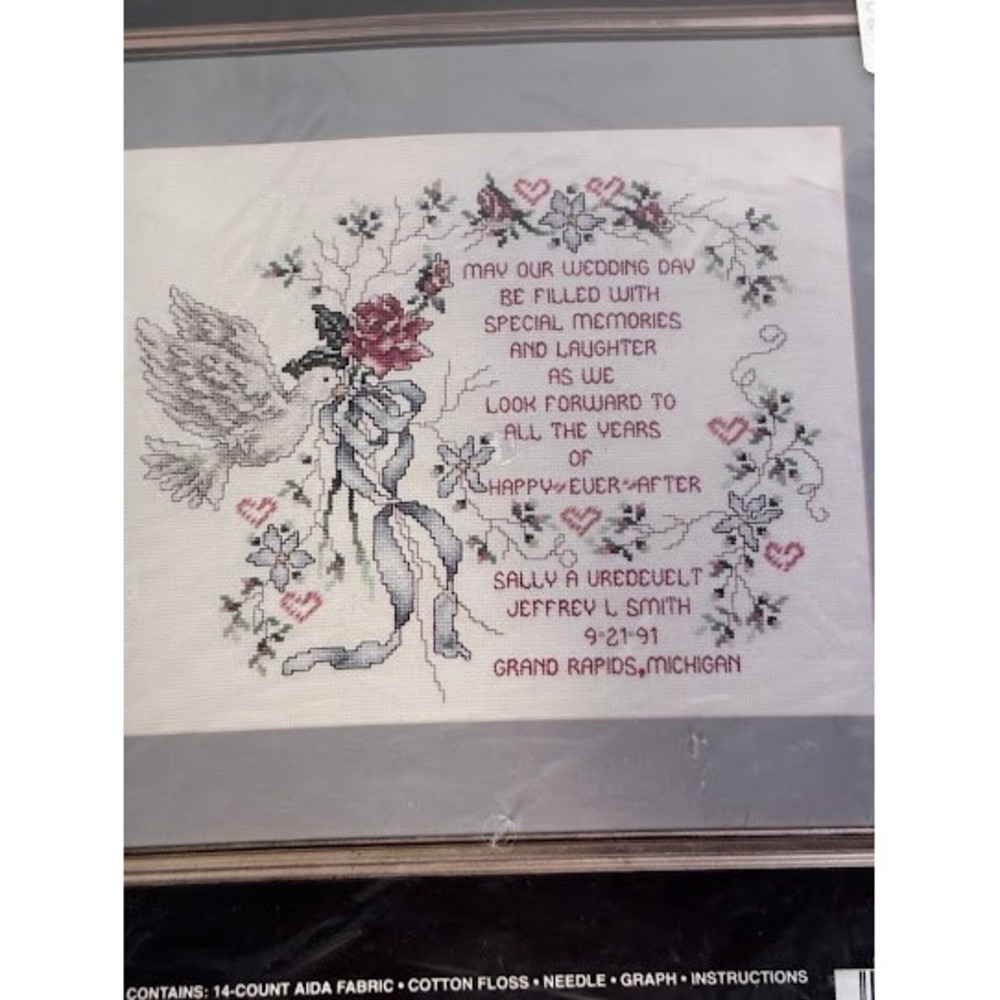 Janlynn Counted Cross‎ Stitch Kit Happy Ever After Wedding Anniversary Decor